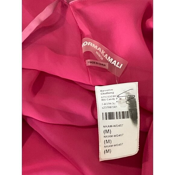 Norma Kamali Cross Back Bias Gown in Candy Pink Medium New Womens Long Dress - Picture 8 of 16